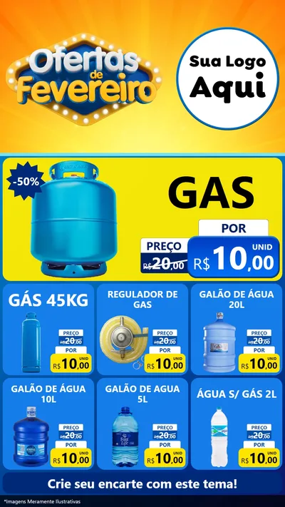 Modelo de Rede Social para Stories com o tema Ofertas de Fevereiro para Água e gás