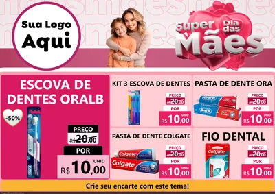 Modelo de Encarte para Encarte A4 Horizontal com o tema Super Dia Das Mães para Higiene Pessoal