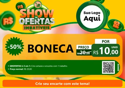Modelo de Cartaz para Cartaz A4 Horizontal com o tema Show de Ofertas Imbatíveis para Brinquedos