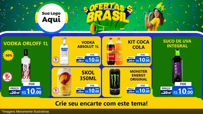 Modelo de TV para TV Horizontal com o tema Ofertas Semana do Brasil para Distribuidora de bebidas