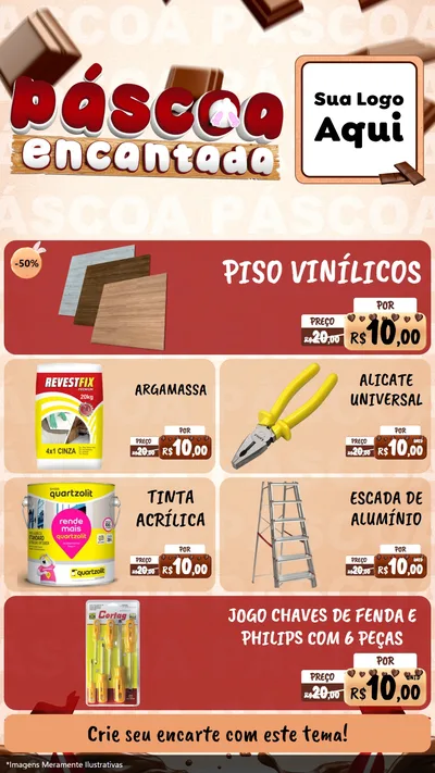 Modelo de TV para TV Vertical com o tema Páscoa Encantada para Material para Construção