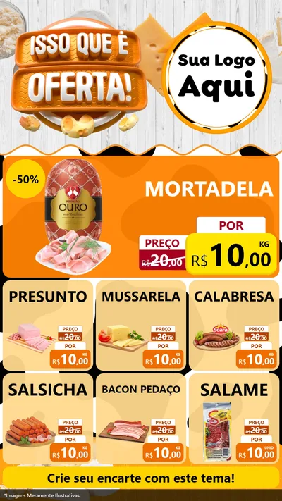Modelo de Rede Social para Stories com o tema Isso Que É Oferta para Frios e Laticínios