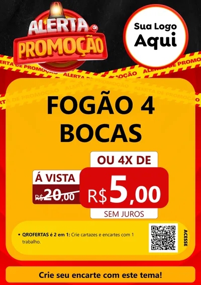 Modelo de Cartaz para Cartaz A4 Vertical com o tema Alerta de Promoção para Móveis e Eletro