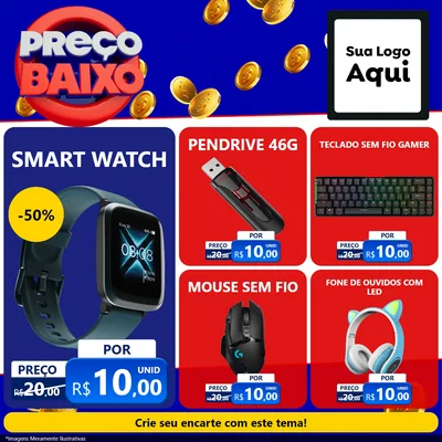 Modelo de Rede Social para Feed Facebook com o tema Preço Baixo para Informática