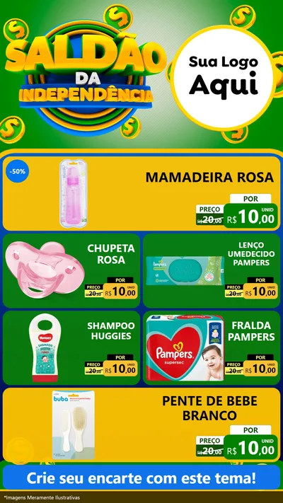 Modelo de TV para TV Vertical com o tema Saldão da Indepêndencia para Bebês