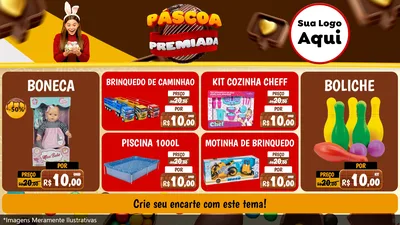 Modelo de TV para TV Horizontal com o tema Páscoa Premiada para Brinquedos