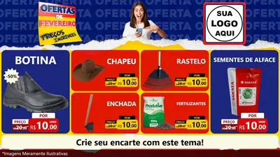 Modelo de TV para TV Horizontal com o tema Ofertas de Fevereiro - Preços Incríveis para Agropecuária