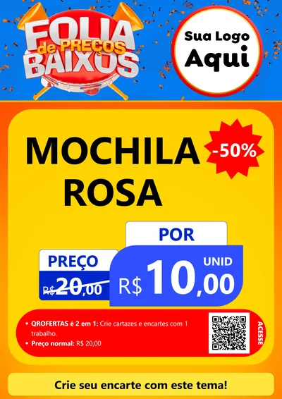 Modelo de Cartaz para Cartaz A4 Vertical com o tema Folia de Preços Baixos para Papelaria