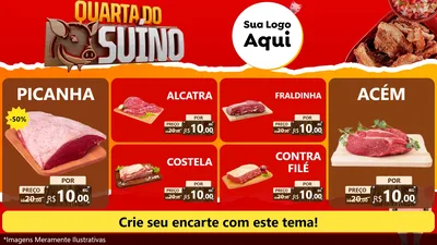 Modelo de TV para TV Horizontal com o tema Quarta do Suíno para Açougue