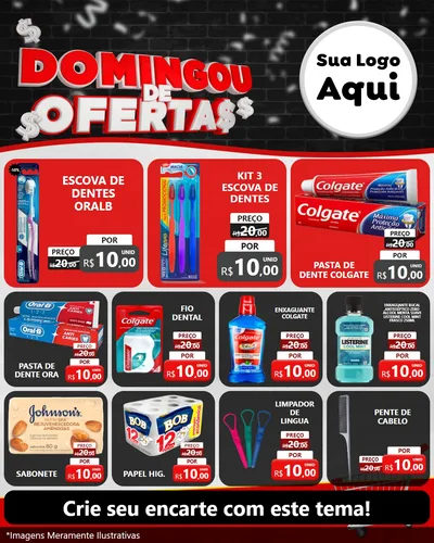Modelo de Rede Social para Feed Instagram com o tema Domingou de Ofertas para Higiene Pessoal