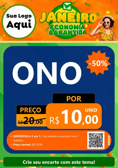 Modelo de Cartaz para Cartaz A4 Vertical com o tema Janeiro - Economia Garantida para Óticas