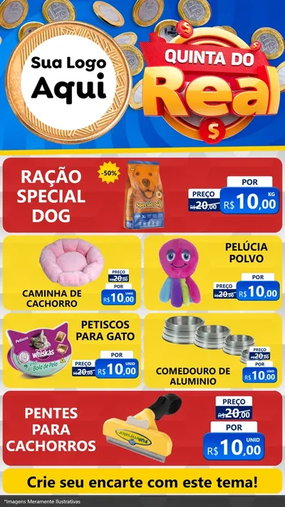 Modelo de TV para TV Vertical com o tema Quinta do Real para Pet Shop