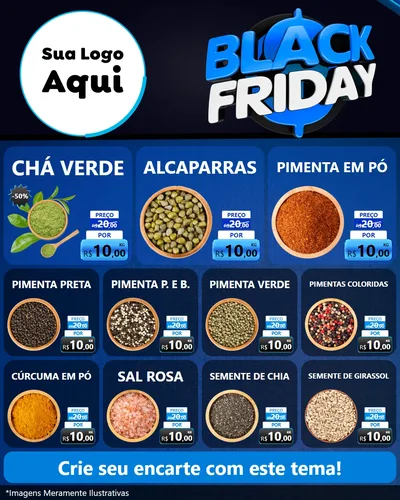 Modelo de Rede Social para Feed Instagram com o tema Black Friday para Produtos Naturais
