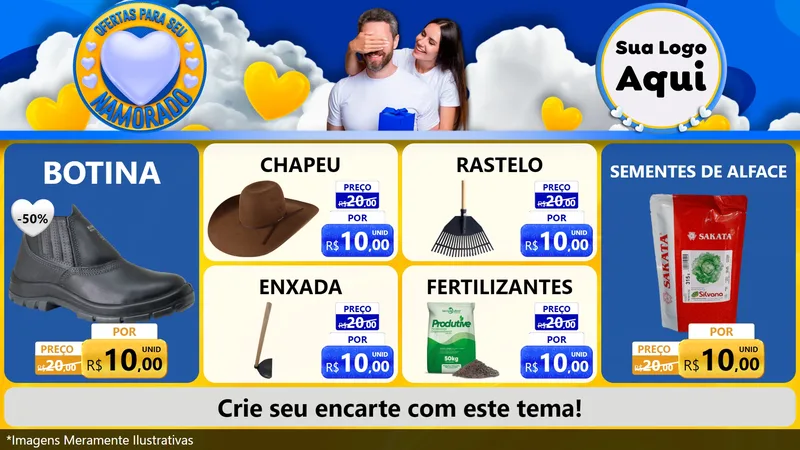 Modelo de TV para TV Horizontal com o tema Ofertas Para Seu Namorado para Agropecuária
