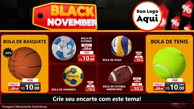 Modelo de TV para TV Horizontal com o tema Black November para Artigos Esportivos