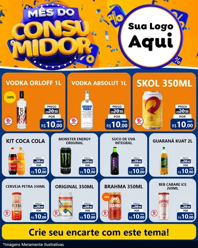 Modelo de Rede Social para Feed Instagram com o tema Mês do Consumidor para Distribuidora de bebidas