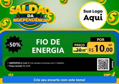 Modelo de Cartaz para Cartaz A4 Horizontal com o tema Saldão da Indepêndencia para Materiais Elétricos