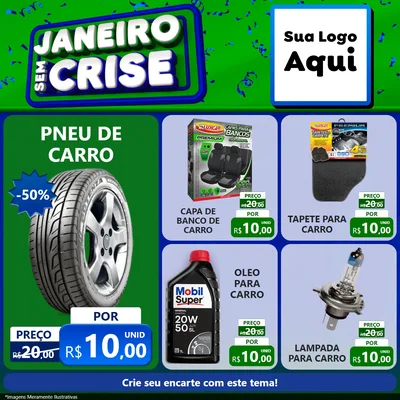 Modelo de Rede Social para Feed Facebook com o tema Janeiro Sem Crise para Auto peças