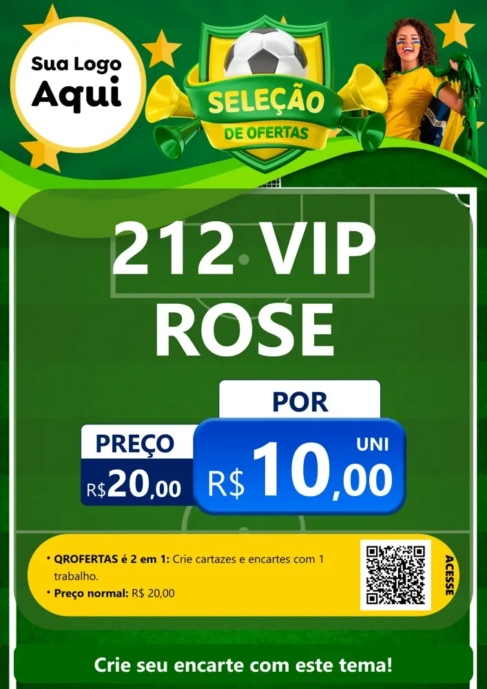 Modelo de Cartaz para Cartaz A4 Vertical com o tema Seleção de Ofertas - Copa para Perfumes
