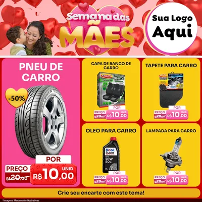Modelo de Rede Social para Feed Facebook com o tema Semana Das Mães para Auto peças