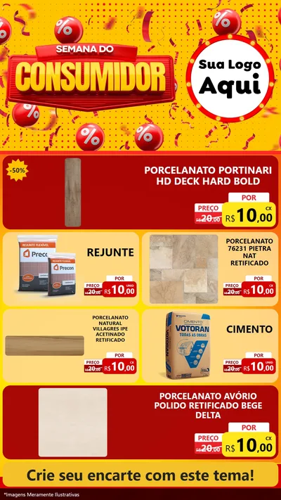 Modelo de TV para TV Vertical com o tema Semana do Consumidor para Pisos e revestimentos