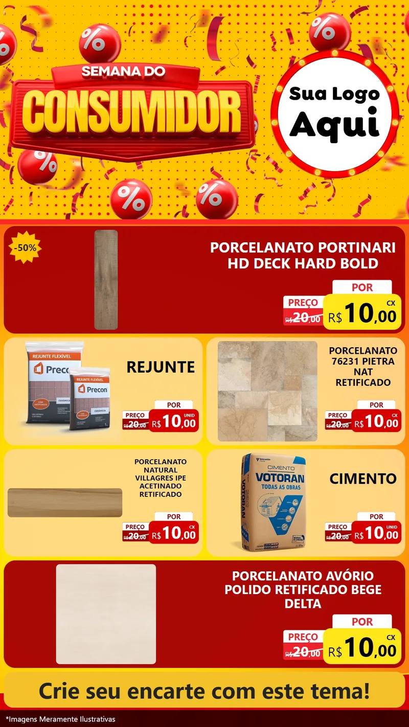 Modelo de TV para TV Vertical com o tema Semana do Consumidor para Pisos e revestimentos