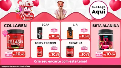 Modelo de TV para TV Horizontal com o tema Mês da Mulher para Suplementos alimentares