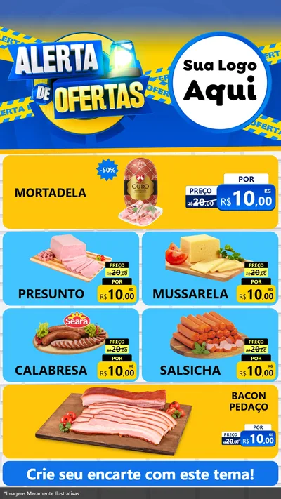Modelo de TV para TV Vertical com o tema Alerta de Ofertas para Frios e Laticínios