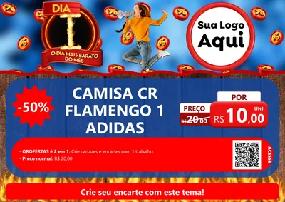 Modelo de Cartaz para Cartaz A4 Horizontal com o tema Dia I - O Dia Mais Barato Do Mês para Roupas e acessórios