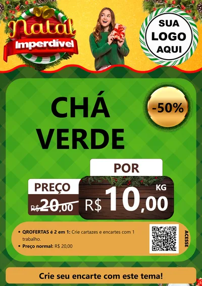 Modelo de Cartaz para Cartaz A4 Vertical com o tema Natal Imperdível para Produtos Naturais