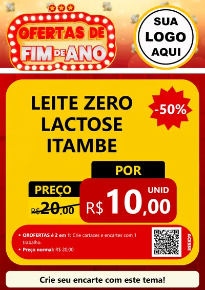 Modelo de Cartaz para Cartaz A4 Vertical com o tema Ofertas de Fim de Ano para Frios e Laticínios