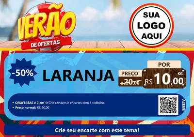 Modelo de Cartaz para Cartaz A4 Horizontal com o tema Verão de Ofertas para Hortifrúti