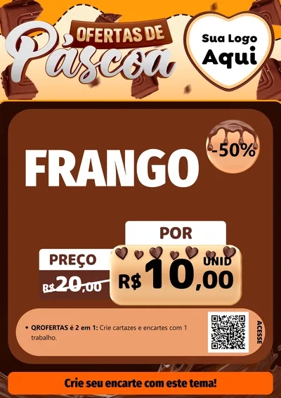 Modelo de Cartaz para Cartaz A4 Vertical com o tema Ofertas de Páscoa para Assados