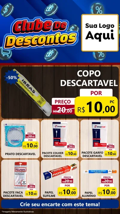 Modelo de Rede Social para Stories com o tema Clube de Descontos para Embalagens