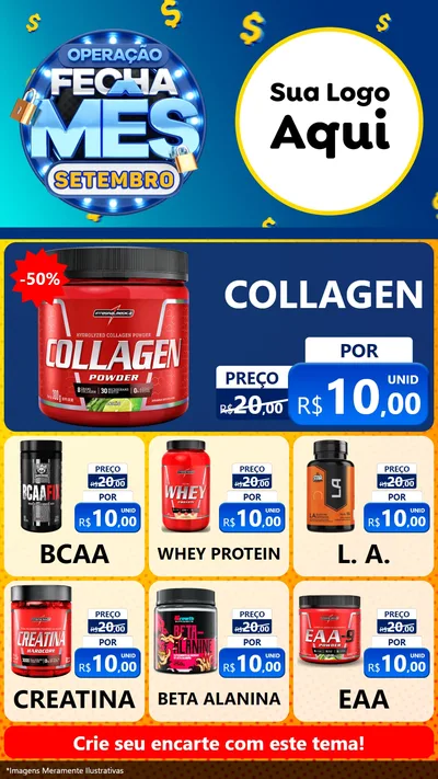 Modelo de Rede Social para Stories com o tema Operação Fecha Mês Setembro para Suplementos alimentares