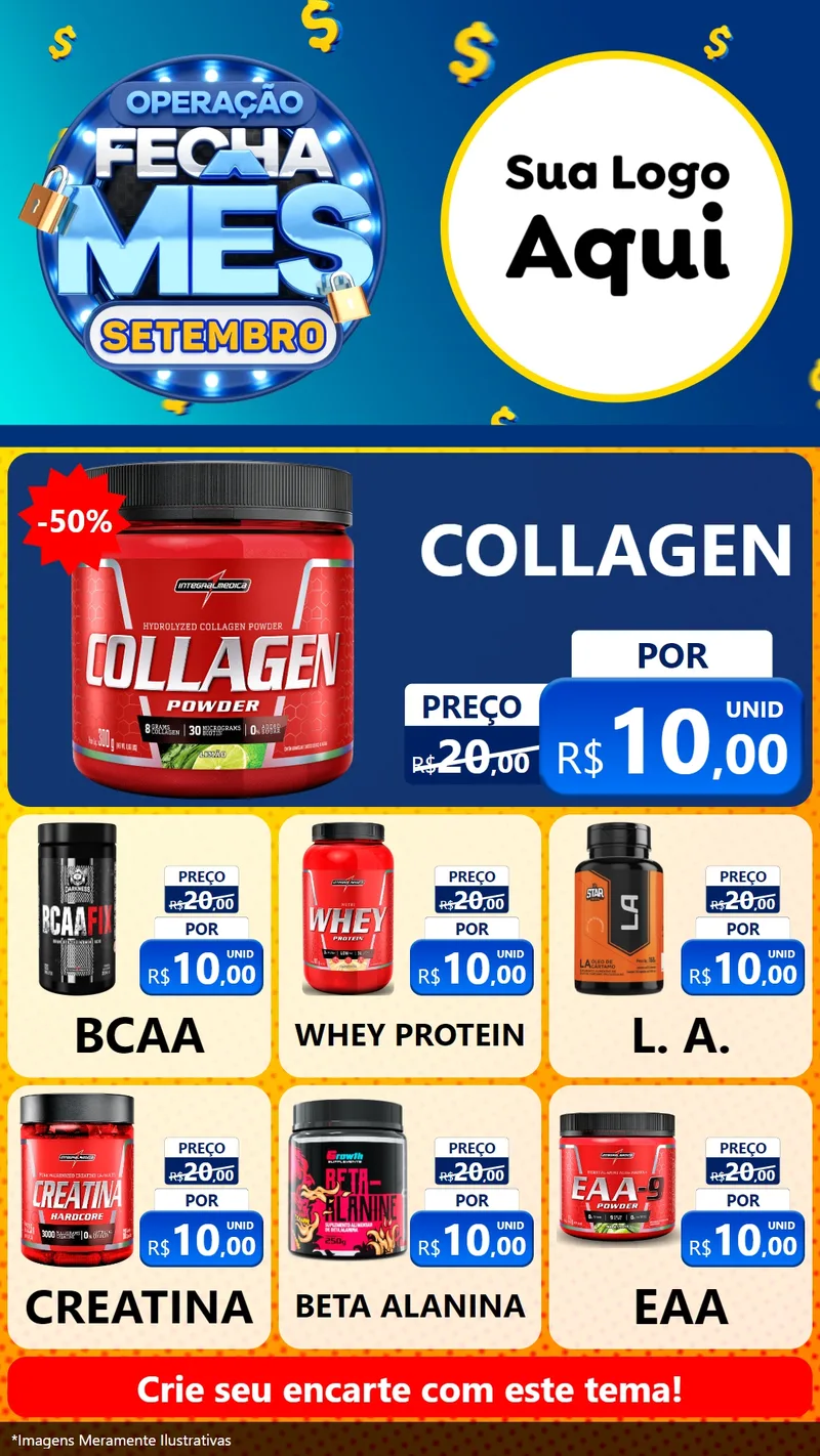 Modelo de Rede Social para Stories com o tema Operação Fecha Mês Setembro para Suplementos alimentares