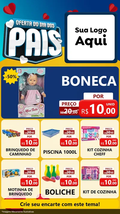 Modelo de Rede Social para Stories com o tema Oferta Do Dia Dos Pais para Brinquedos