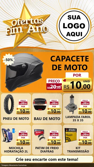 Modelo de Rede Social para Stories com o tema Ofertas Fim de Ano para Moto peças
