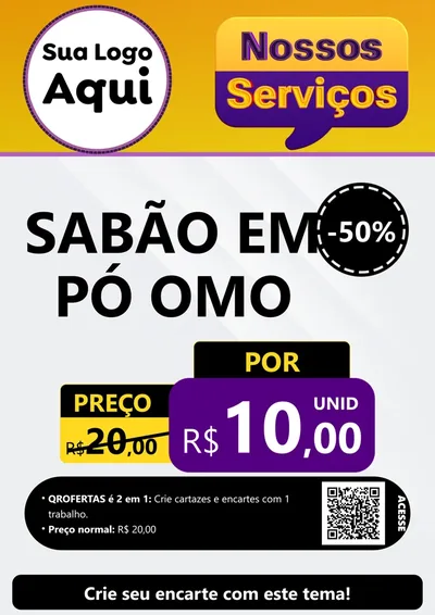 Modelo de Cartaz para Cartaz A4 Vertical com o tema Nossos Serviços para Produtos de Limpeza