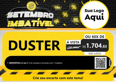 Modelo de Cartaz para Cartaz A4 Horizontal com o tema Setembro Imbatível para Concessionaria de Carros