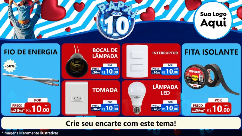 Modelo de TV para TV Horizontal com o tema Papai Nota 10 para Materiais Elétricos