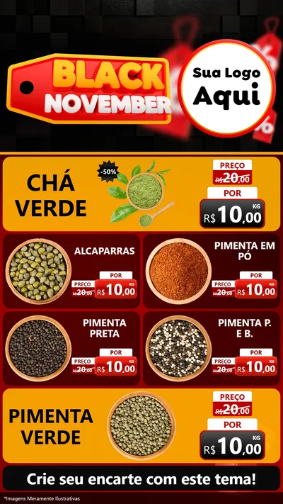 Modelo de TV para TV Vertical com o tema Black November para Produtos Naturais