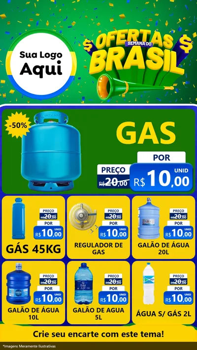 Modelo de Rede Social para Stories com o tema Ofertas Semana do Brasil para Água e gás