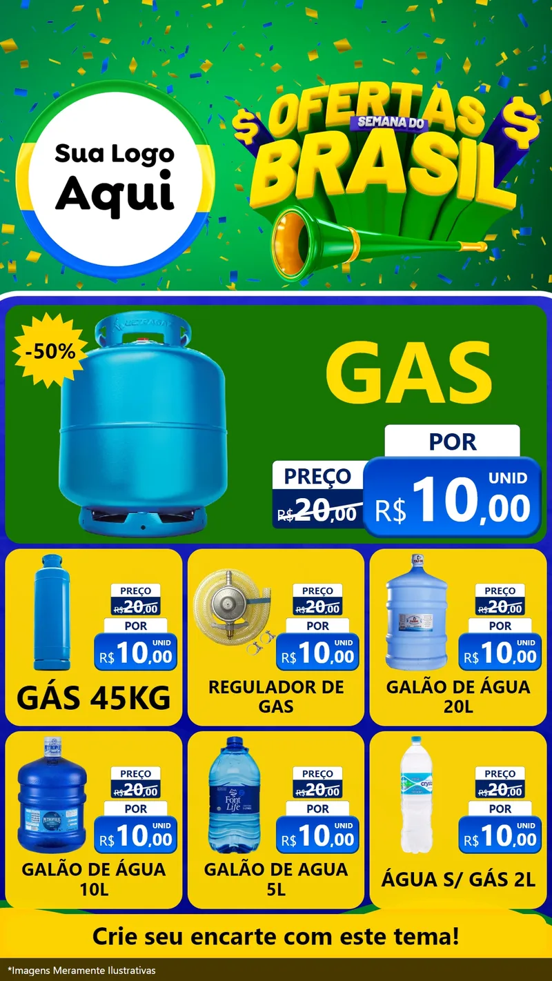Modelo de Rede Social para Stories com o tema Ofertas Semana do Brasil para Água e gás