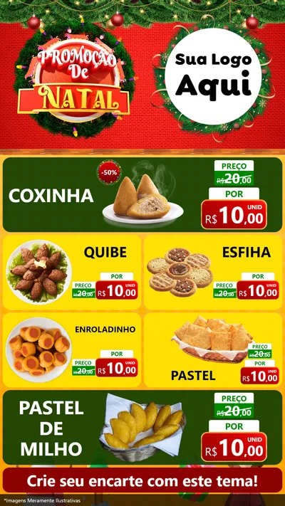 Modelo de TV para TV Vertical com o tema Promoção de Natal para Salgadaria