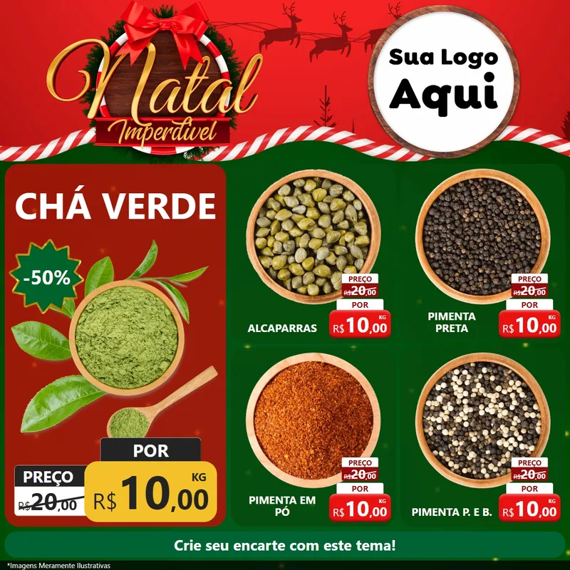 Modelo de Rede Social para Feed Facebook com o tema Natal Imperdível para Produtos Naturais