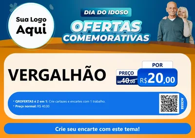 Modelo de Cartaz para Cartaz A4 Horizontal com o tema Dia do Idoso