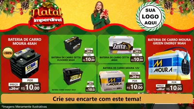 Modelo de TV para TV Horizontal com o tema Natal Imperdível para Baterias Elétricas