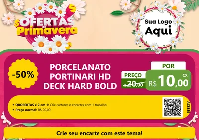 Modelo de Cartaz para Cartaz A4 Horizontal com o tema Ofertas de Primavera para Pisos e revestimentos