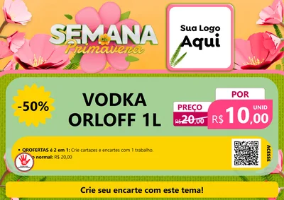 Modelo de Cartaz para Cartaz A4 Horizontal com o tema Semana da Primavera para Distribuidora de bebidas